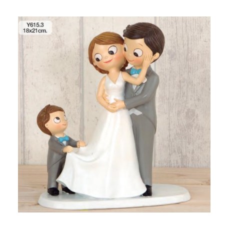 Figura tarta novios con niño