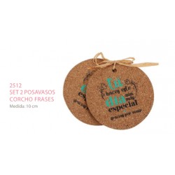 Posavasos corcho frases 10 cm.