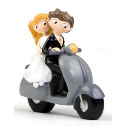 Figura tarta bodas novios scooter pop & fun