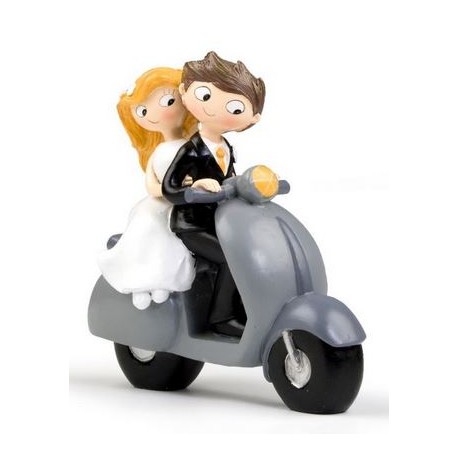 Figura tarta bodas novios scooter pop & fun